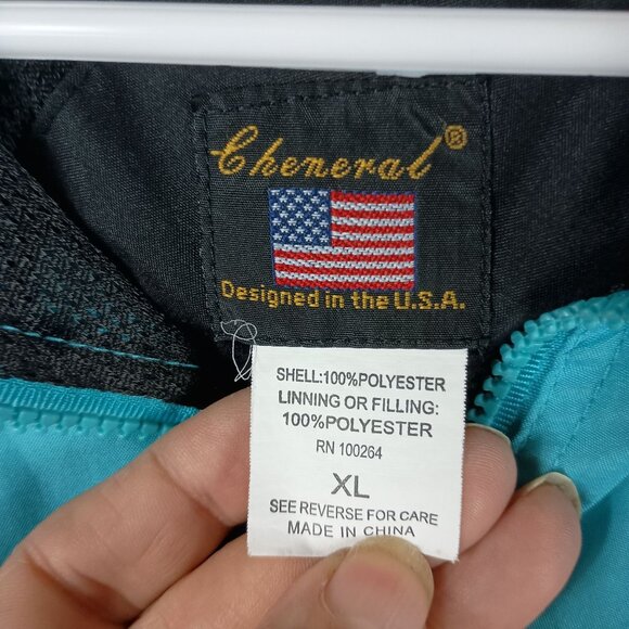 Oregon Coast Windbreaker Jacket Zipper Pockets Removable Hood Size XL Teal - Picture 6 of 13